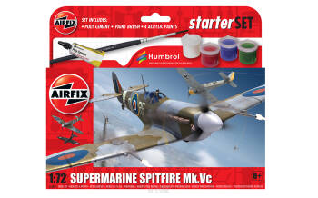 Spitfire Mk.Vc - zestaw z klejem, pędzlem oraz farbkami.