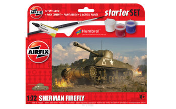 Sherman Firefly - zestaw z klejem, pędzlem oraz farbkami.