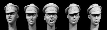5 heads WW2 German Army officers crusher caps