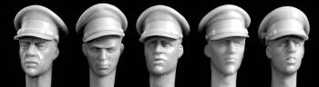 5 heads, British officer's type peaked cap