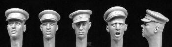 Heads with Soviet WW2 officers caps