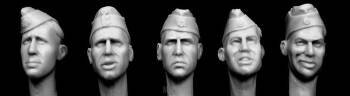 5 heads with WWII German various sidecaps