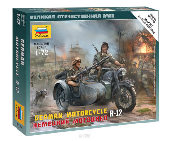 German WWII Sidecar R12 with Crew