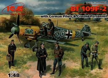 Bf 109F-2 with German Pilots & personnel