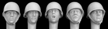 5 Heads wearing French M51 steel helmet