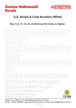 Cyfry Kodowe U.S.A. białe