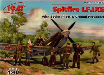 Spitfire LF.IXE with Soviet Pilots and ground pers