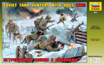 Soviet tank Hunters with Dogs