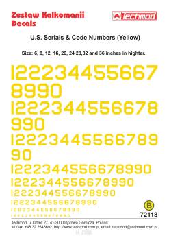 Cyfry Kodowe U.S.A. żółte