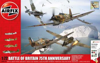 Battle of Britain - Spitfire+BF109+Hurricane+He111 - zestaw z klejem, pędzlem oraz farbkami.