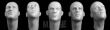 5 bareheads looking up or stretched forward - 2
