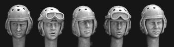 5 heads USA tank crews WWII