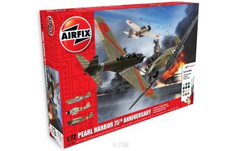 Pearl Harbor 75th Anniversary P-40, Zero, Kate - zestaw z klejem, pędzlem oraz farbkami.