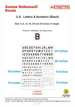 U.S. Letter & Numbers Black