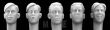 5 heads with youthful faces and 1940's haircuts - 2