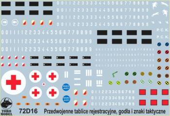 Przedwojenne tablice rejestracyjne, godła i napisy