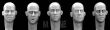 5 european heads with varying expressions - 2