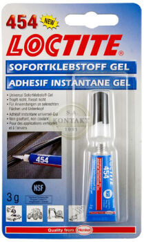 Loctite 454 - klej cyjanoakrylowy żel - 3g blis.