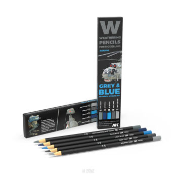 Watercolor Pencil Set - Grey And Blue Camouflages