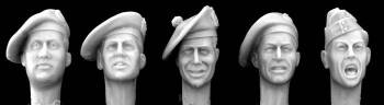 5 British heads 2xgeneral service, 2xTam-o-shanter