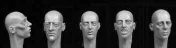 5 Bare heads with emaciated features