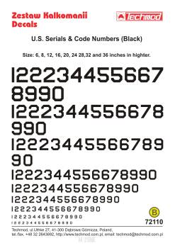 Cyfry Kodowe U.S.A. czarne