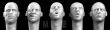 5 bald heads with European faces - 2