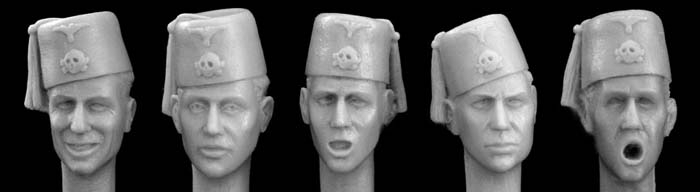 5 heads wearing Fez (13th S.S. Handschar)