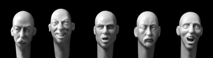 5 more heads for 1:32/54mm figures