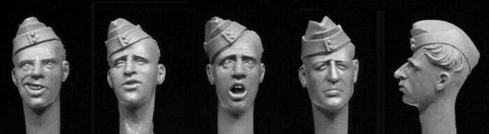 5 British WW2 sidecaps Heads