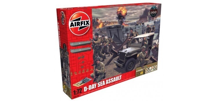 D-Day Sea Assault - zestaw z klejem, pędzlem oraz farbkami.