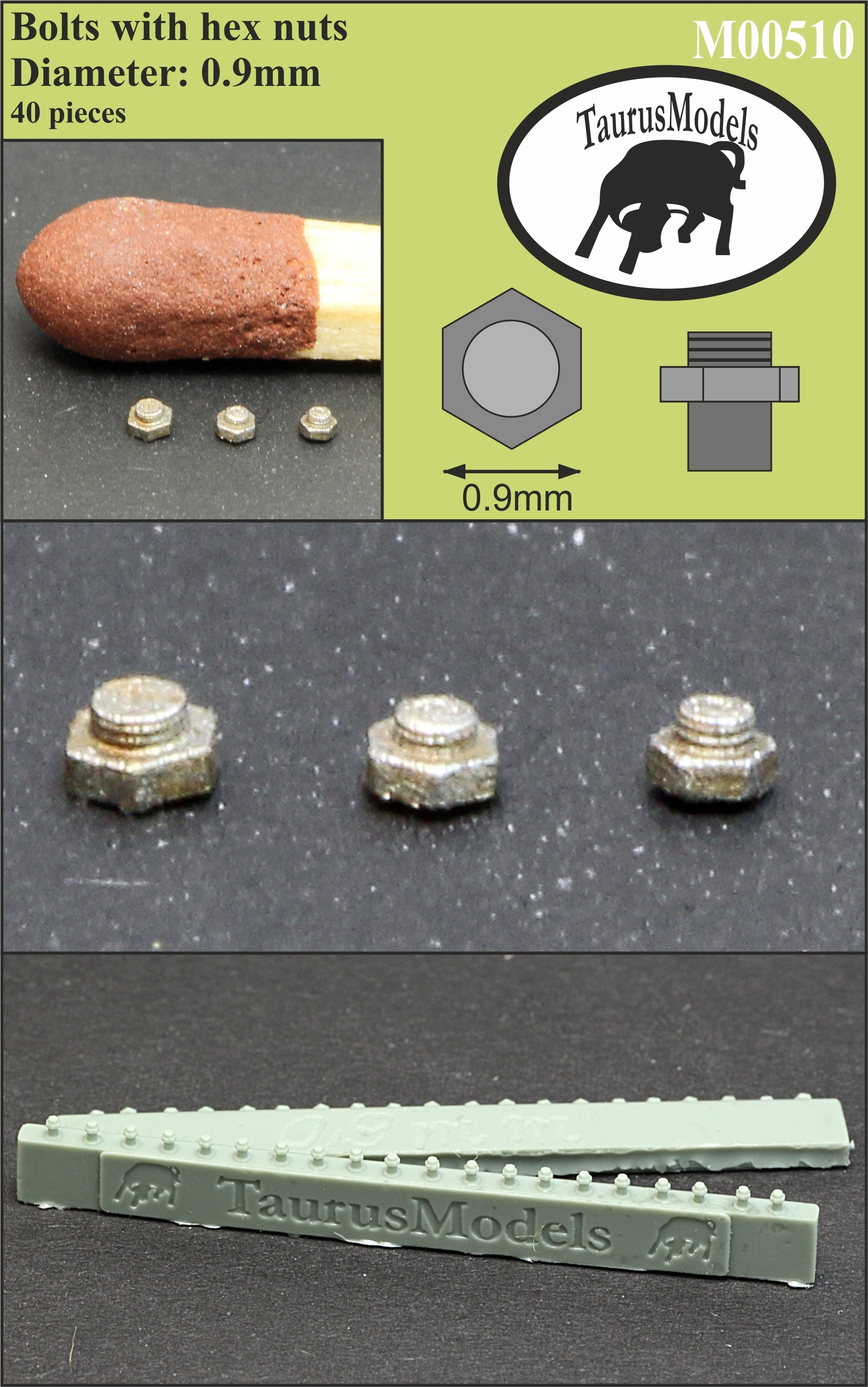 Śruby z sześciokątnym łbem - 0,90mm - 40szt.