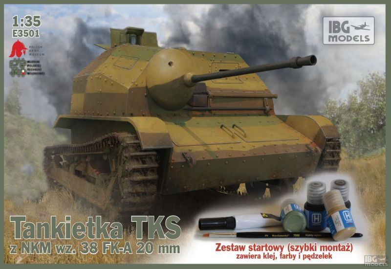 Tankietka TKS z NKM wz.38 FK-A 20mm Szybki + Farby