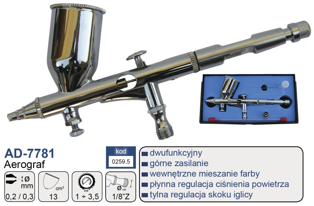 Aerograf AD-7781 0,2 + 0,3mm