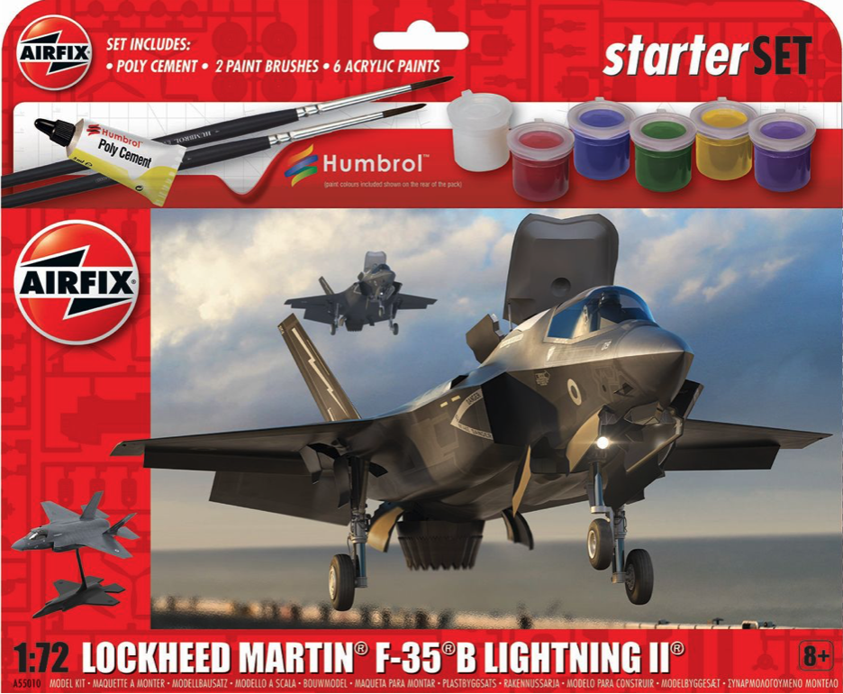 F-35B Lightnig II - zestaw z klejem, pędzlem oraz farbkami.