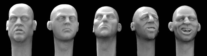 5 heads for 1:32/54mm figures