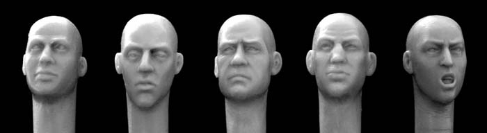 5 heads for 1:32/54mm figures