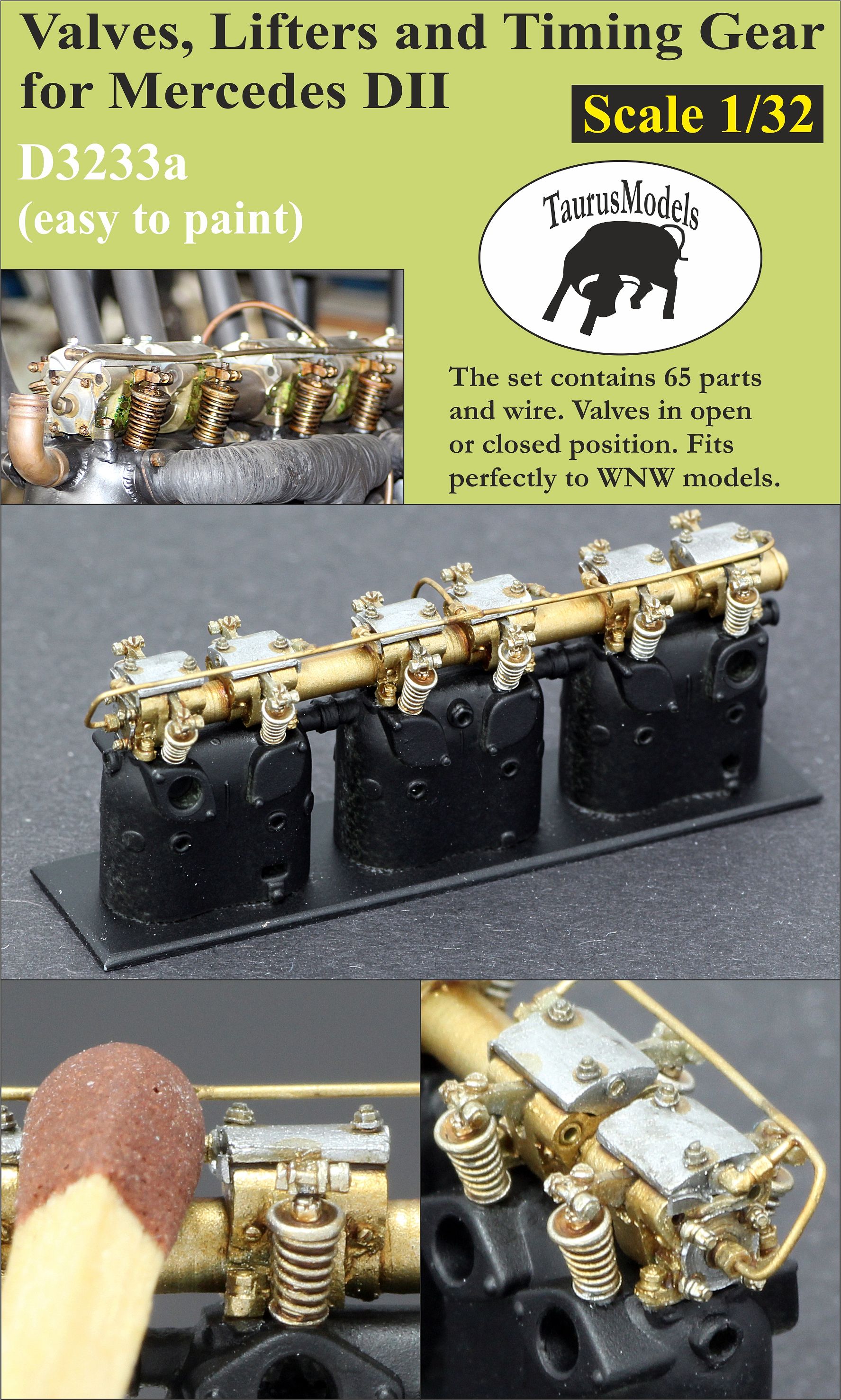 Zawory i popychacze Mercedes DII 1:32