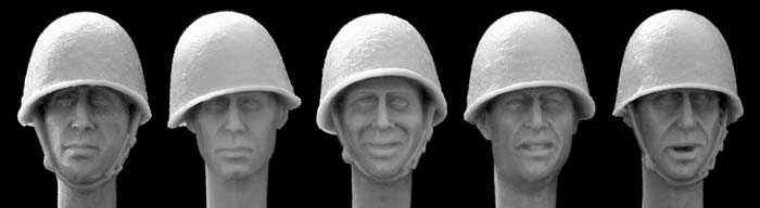 5 heads with Polish infantry helmet 1939