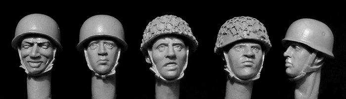 5 more heads German paratroopers, WW2
