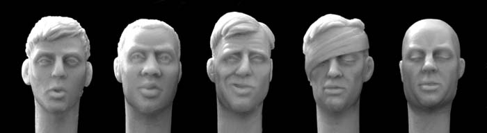 5 heads for 1:32/54mm figures