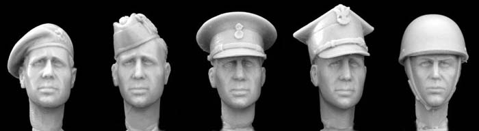 5 British heads, Tank beret, Glengarry, Rogatywka