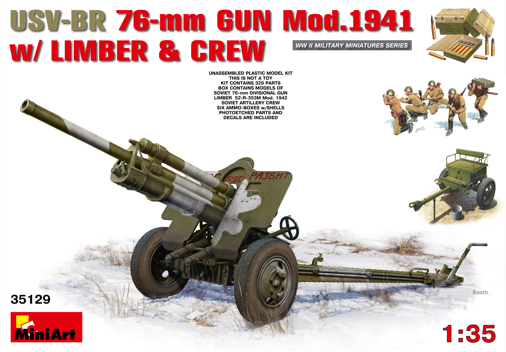 USV-BR 76-mm GUN Mod. 1941 w/Limber & Crew
