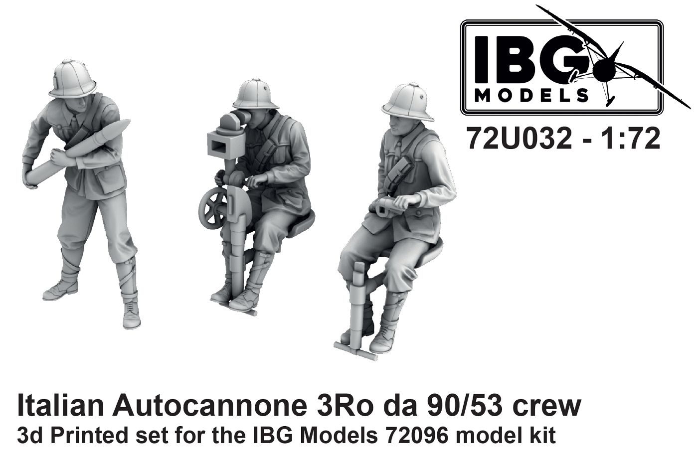 Italian Autocannone 3Ro 90/53 3 figures